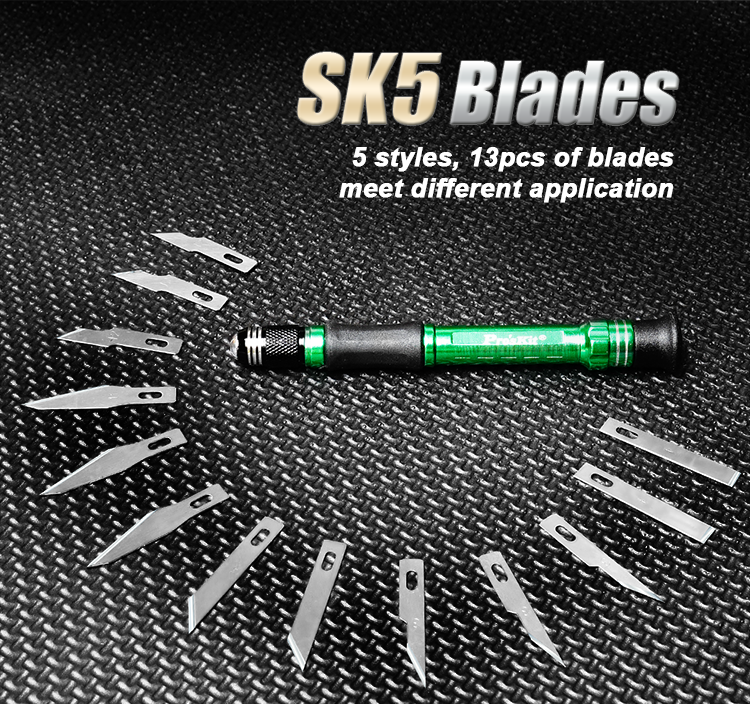 _ Aluminum Handle Knife Kit 14pcs, SK5 steel blades