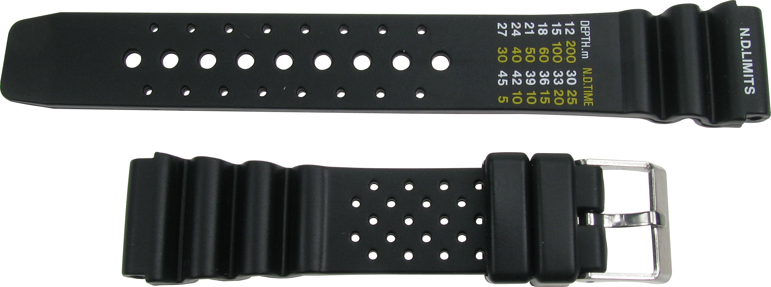 Taucherband 22mm schwarz mit Taucherskala