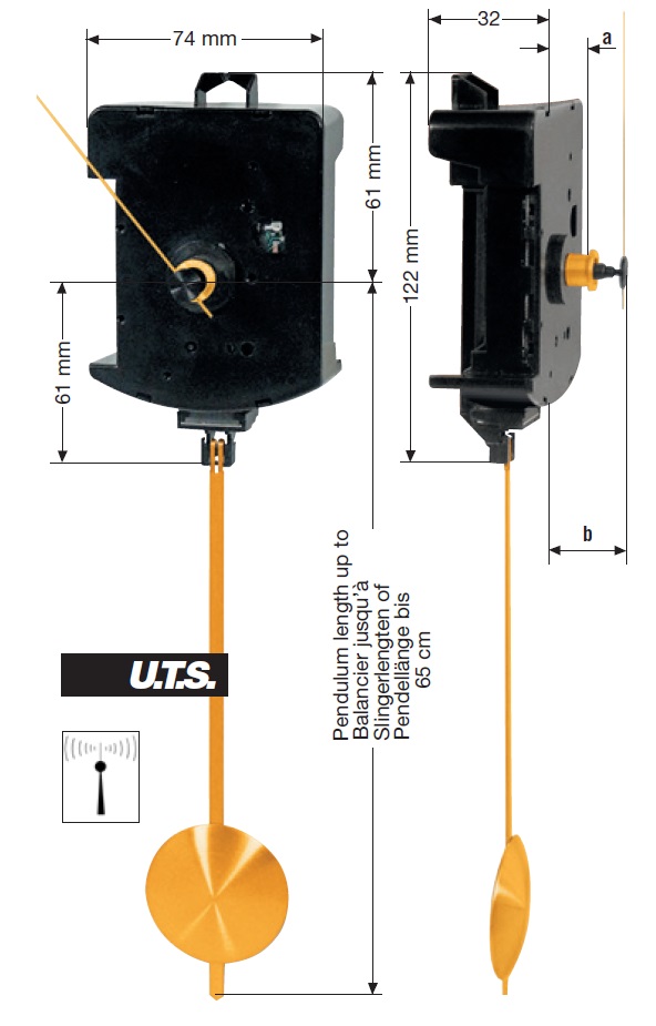 _ Radio controlled Pendulum movement FP UTS 700, length 18,5mm