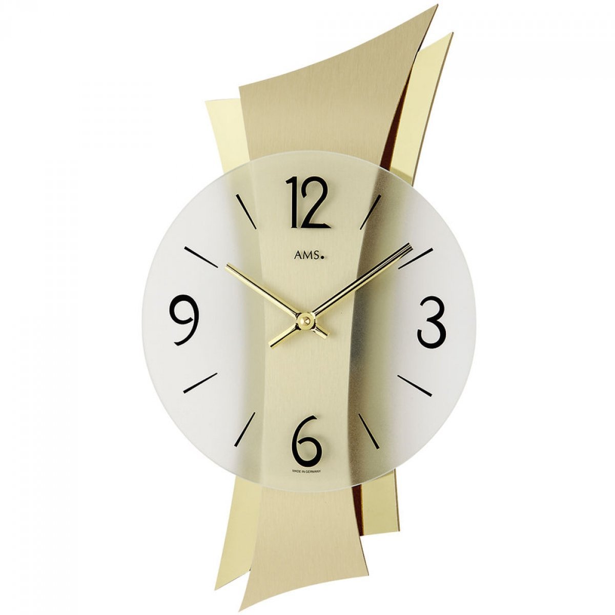 _ AMS Quarz-Wanduhr Remini, Messing