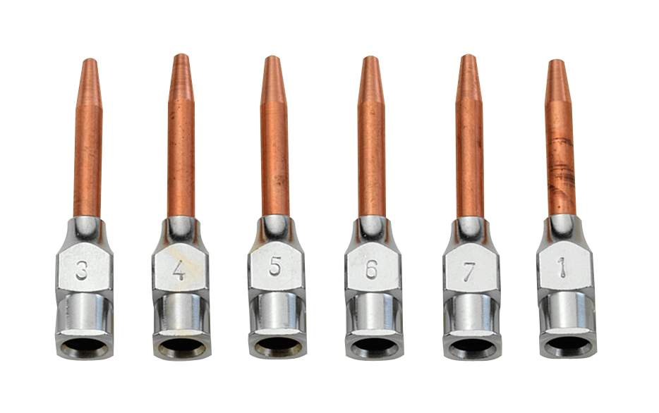 Copper nozzles for micro soldering and welding kit 