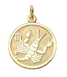 Sternzeichen Gold 333/GG Skorpion, rund