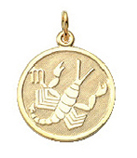 _ Sternzeichen Gold 333/GG Skorpion, rund