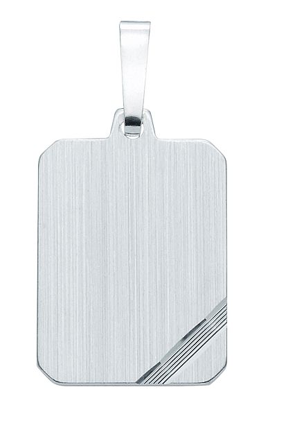 Gravurplatte 3 Stück Silber 925/rh eckig