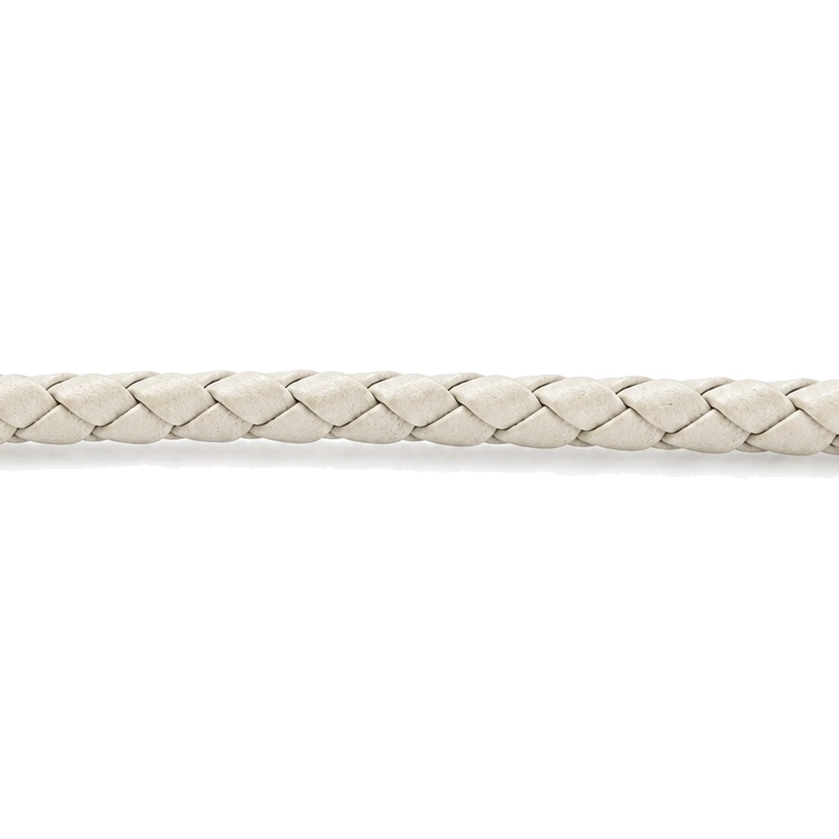 Lederband geflochten Rindleder Ø 3 mm, weiß, Länge 1 m