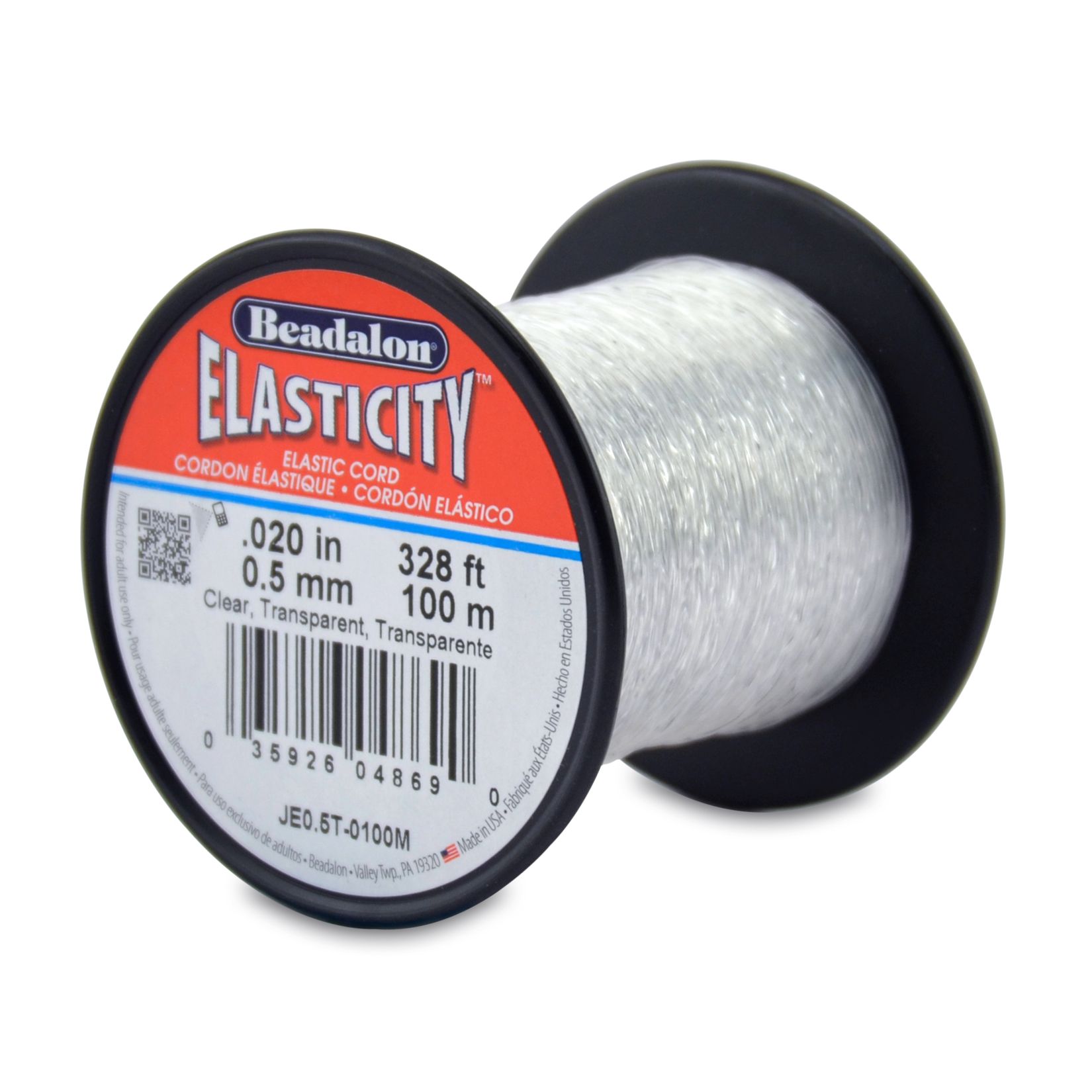 Elastic thread stretch cord nylon transparent Ø 0.50mm -100m