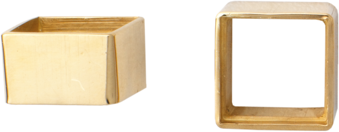 Bezel setting square gold 585/-Gg Ø 2.00x2.00mm , height 2.70mm