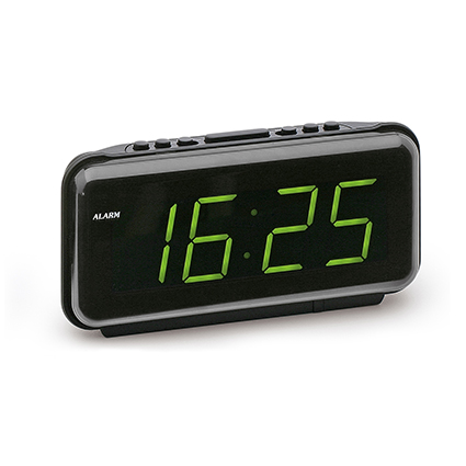 Atlanta 197/7 black Alarm clock with power supply and LED Display