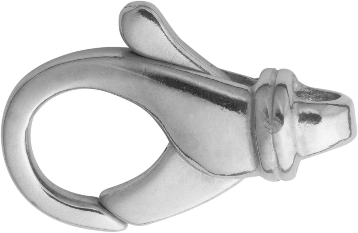 Karabińczyk wypukły srebro 925/- 20,00mm odlewany oczko w poprzek