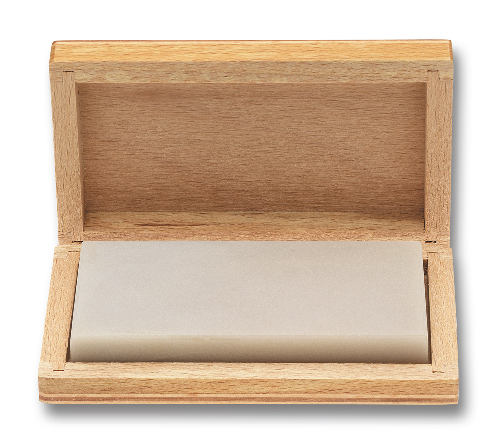 Arkansas abrasive block in wooden box