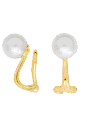 Ear clips gold 333/GG, cultured pearl 7.00 mm