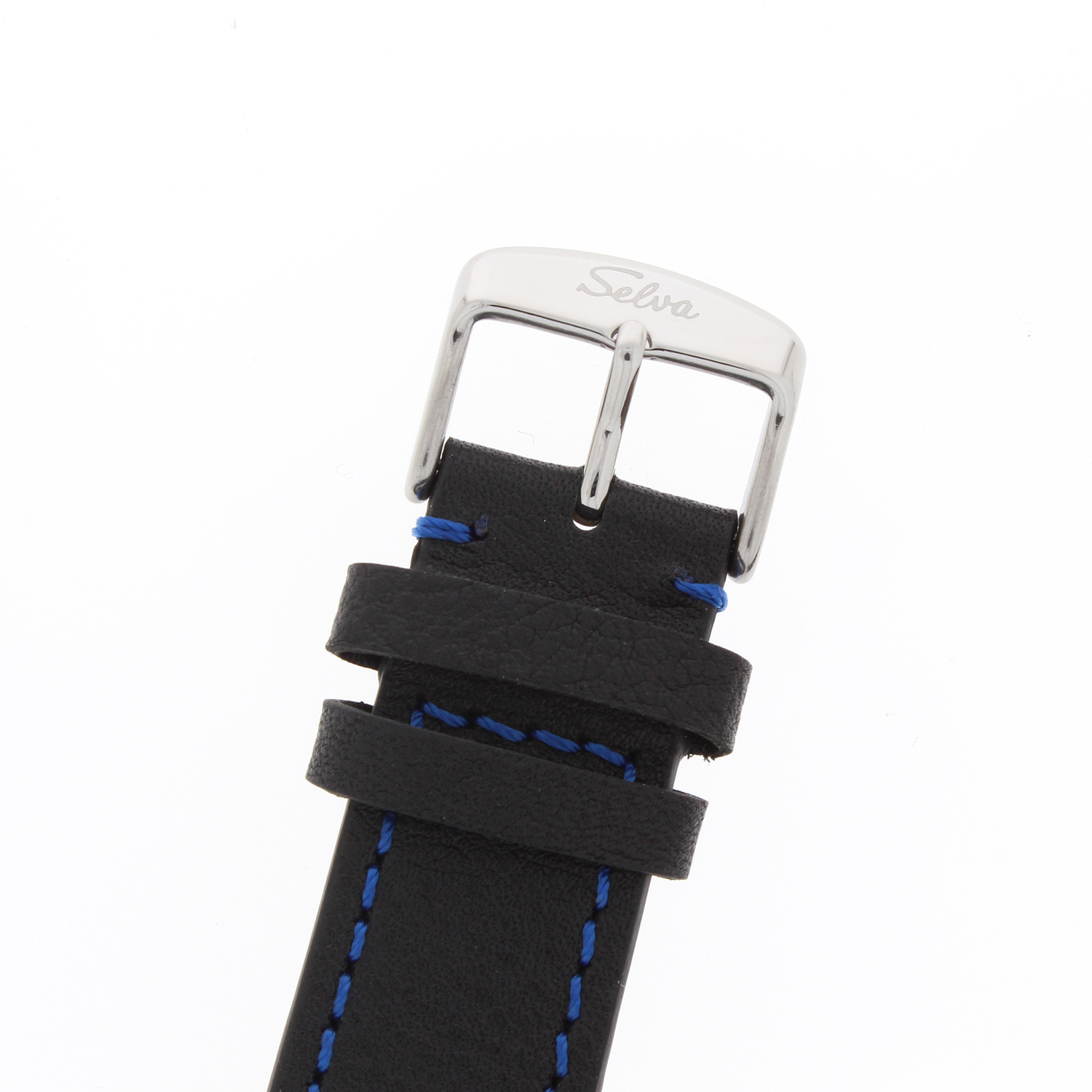 SELVA Herren-Armbanduhr »Carlos« - blaues Zifferblatt - mit Vintage-Lederband