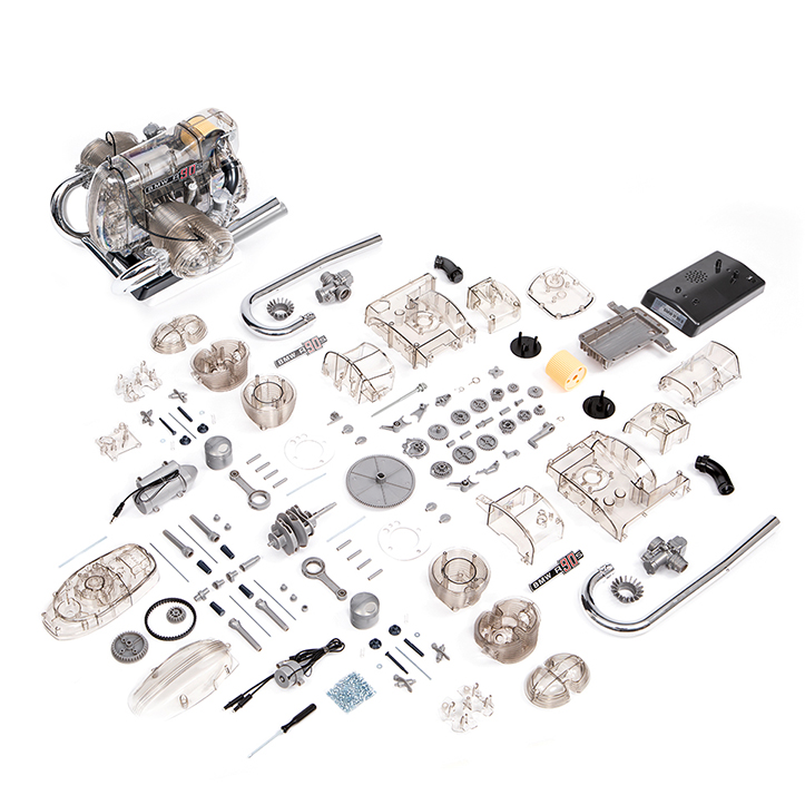 200-part-kit BMW R90S, transparent working model