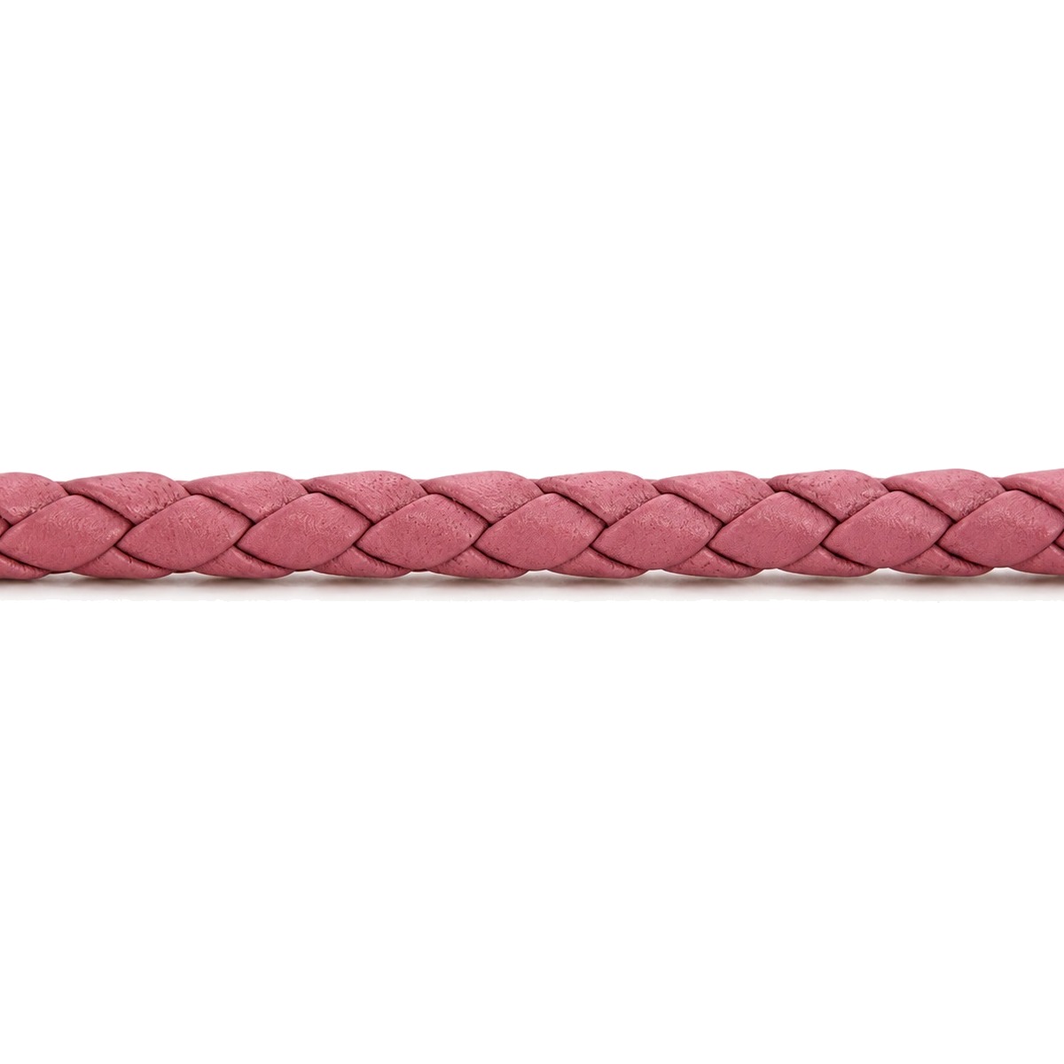 Lederband geflochten Rindleder Ø 3 mm, rosa, Länge 1 m