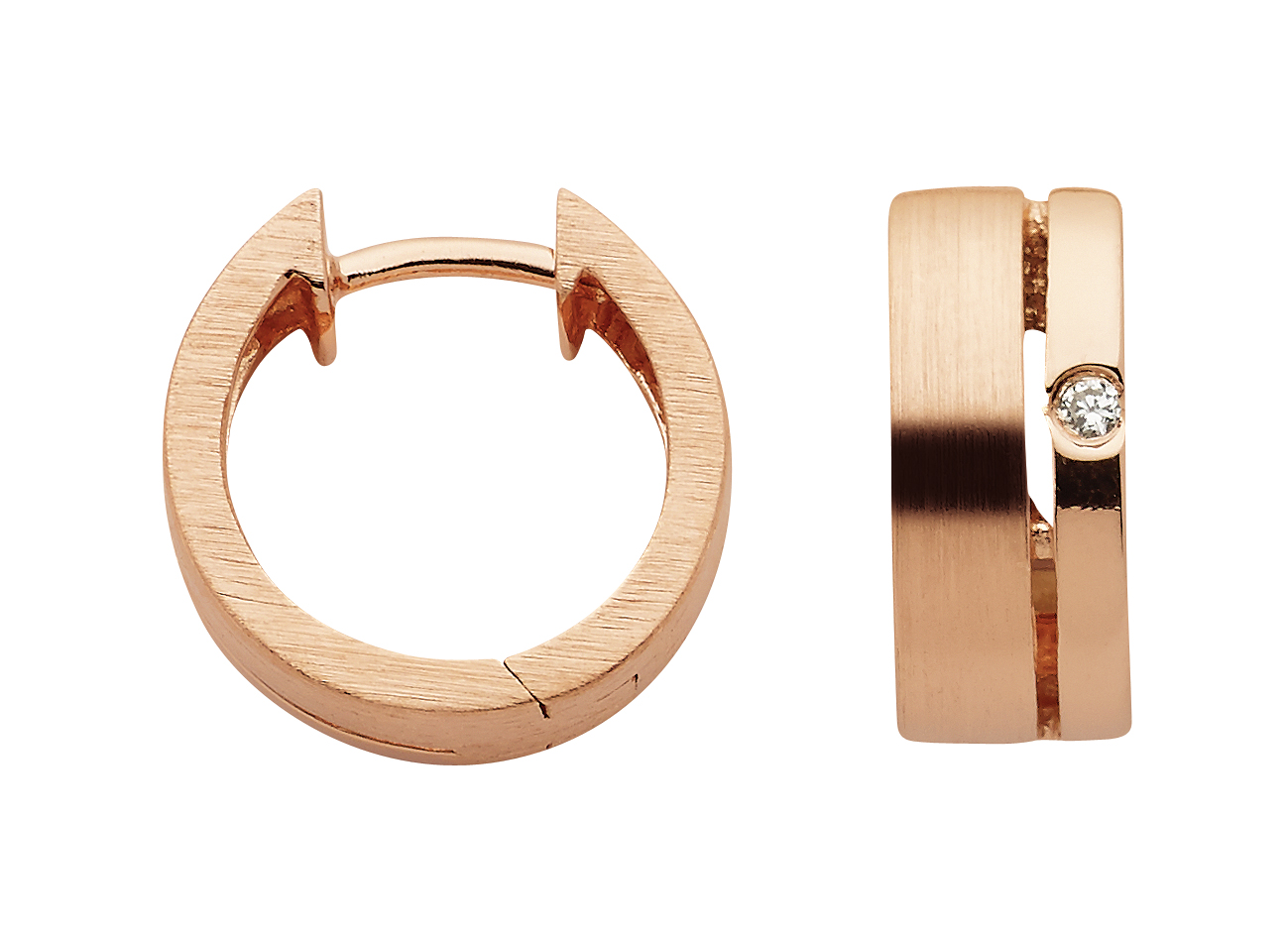 Creolen 2er Sort. 925/rose verg. poliert/mattiert Zirkonia