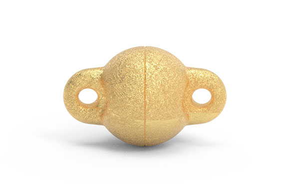 Magnetschließe Langer Kugel 925/gelb eismatt Ø 6,0 mm