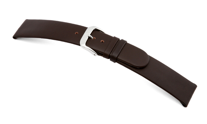 Leather strap Merano 18mm mocha smooth