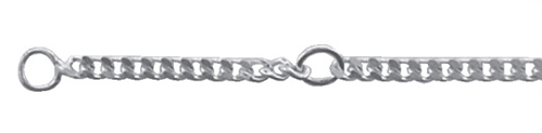 enkelkettinkje zilver 925/-, vlakke schakels 25cm met dolfijn hanger