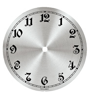 _ Zifferblatt Aluminium silber mit arabische Zahlen schwarz für Wanduhr Ø:175mm