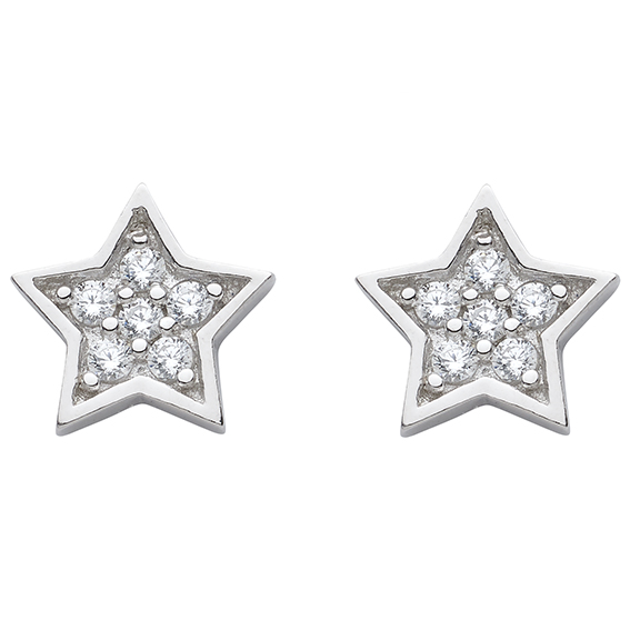 Ohrstecker Silber 925/rh Stern, 3er Sort.