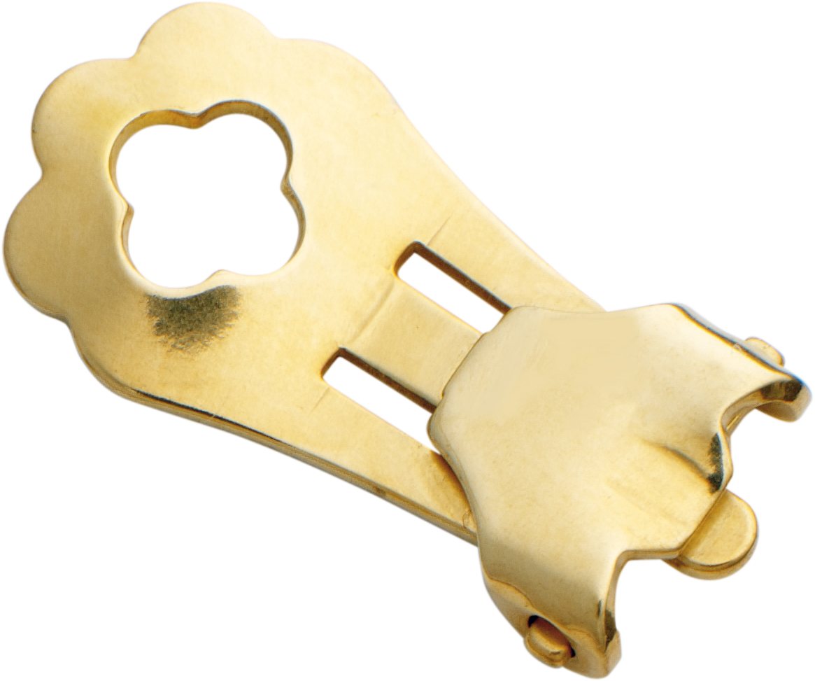 Klips-mechanika tłoczony złoto 750/-żółte złoto długość 16,00mm z blaszką