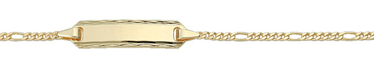 ID-armband goud 333/gg, Figaro 14cm