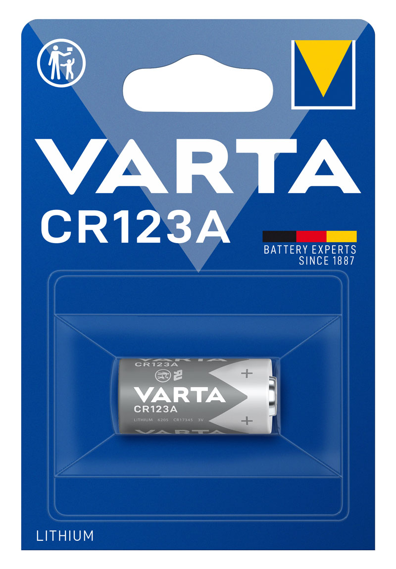Varta CR123A lithium button cell