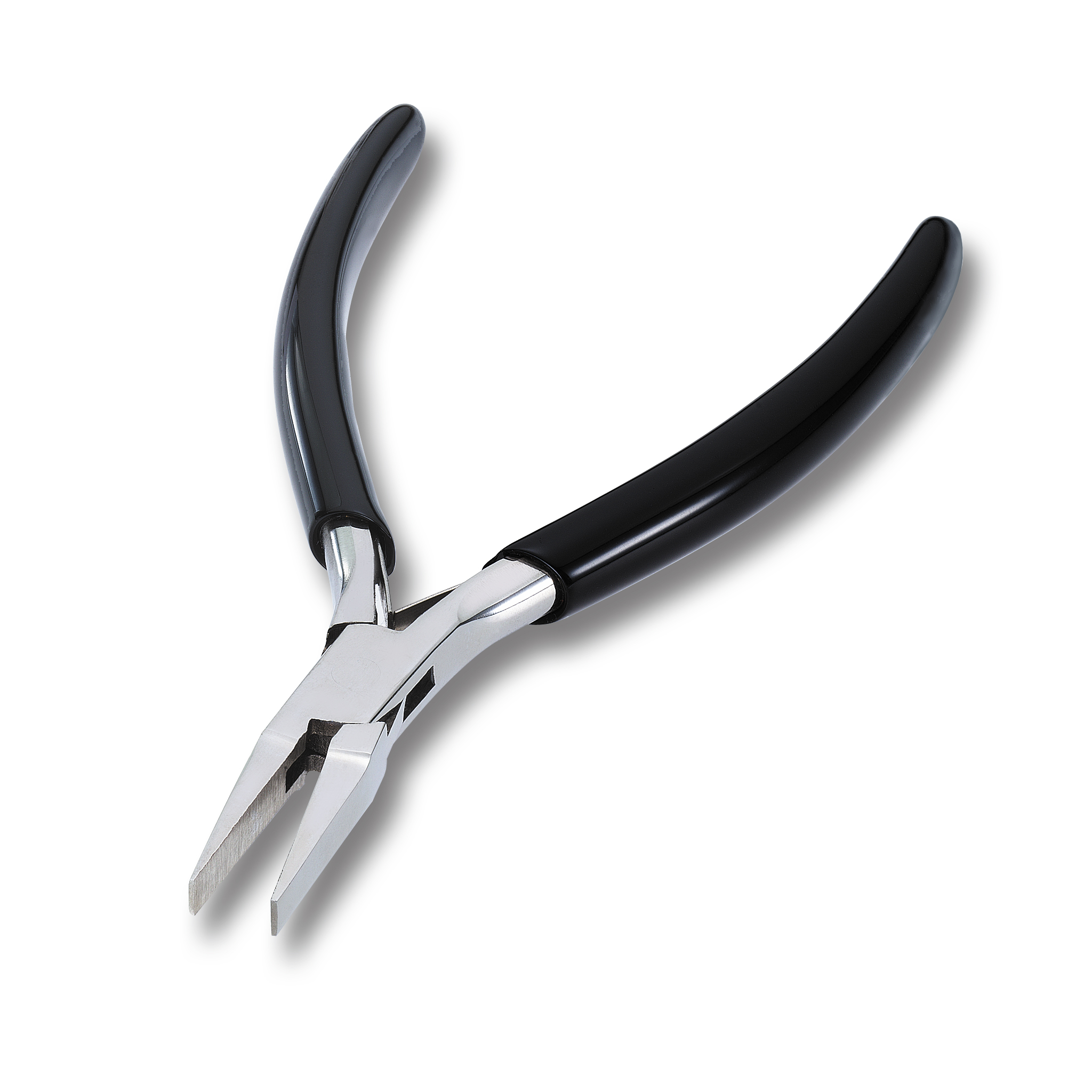 Electronics flat-nose pliers with box joint.