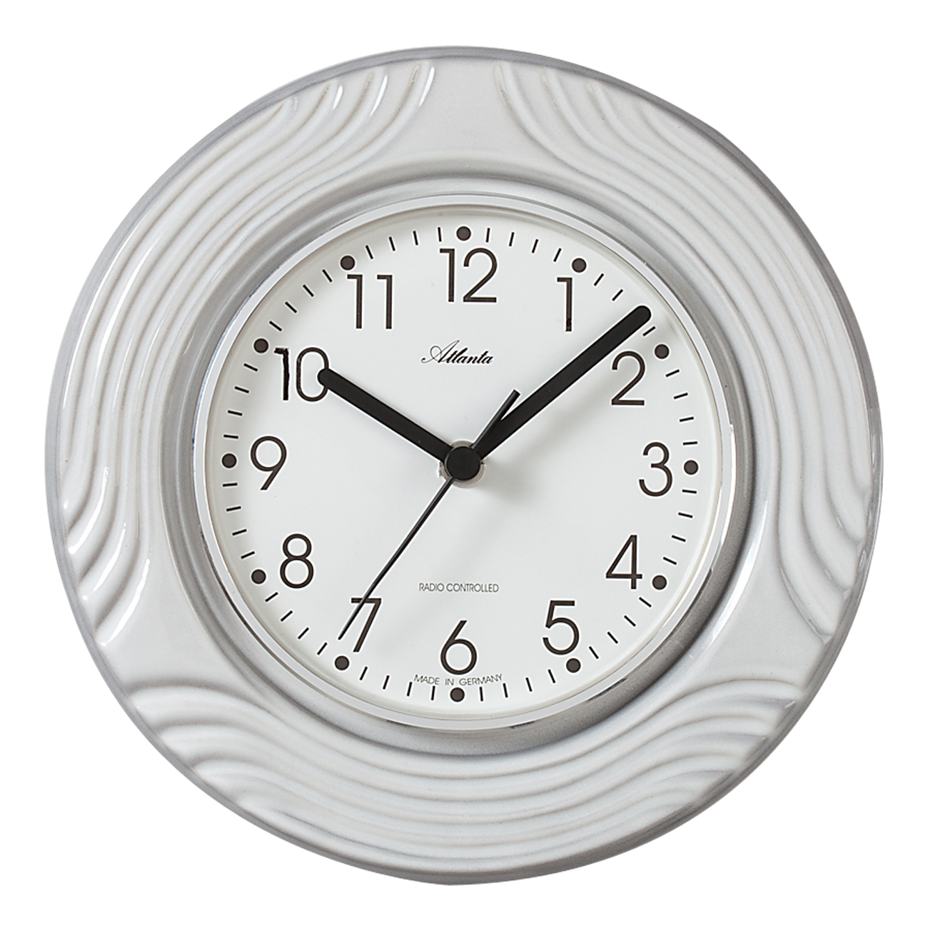 Atlanta 6021 radio controlled wall clock, fine ceramics