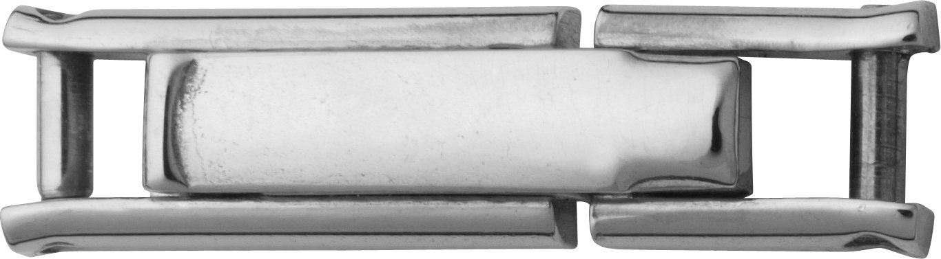 Leiterverschluss Metall 5,0/3,0mm Stahl rhodiniert, poliert zum Schrauben