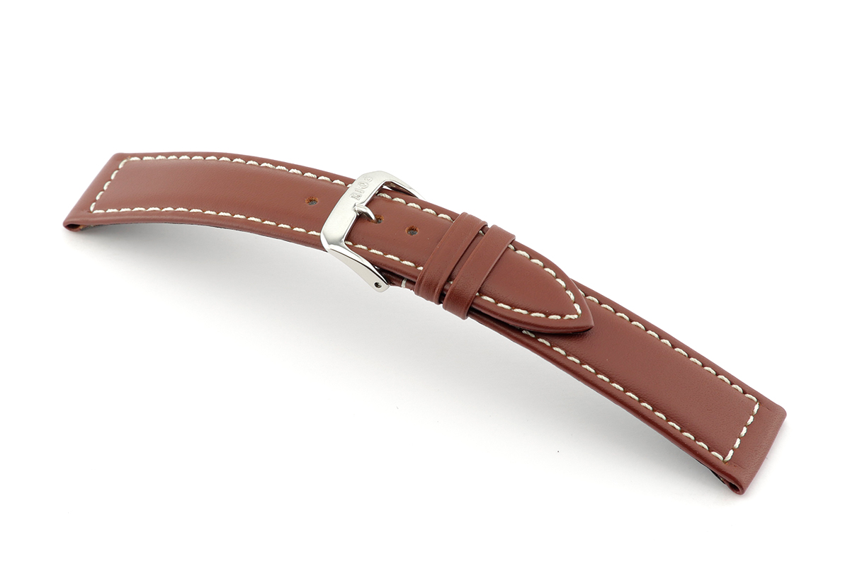 Leather strap Del Mar 22 mm mahogany