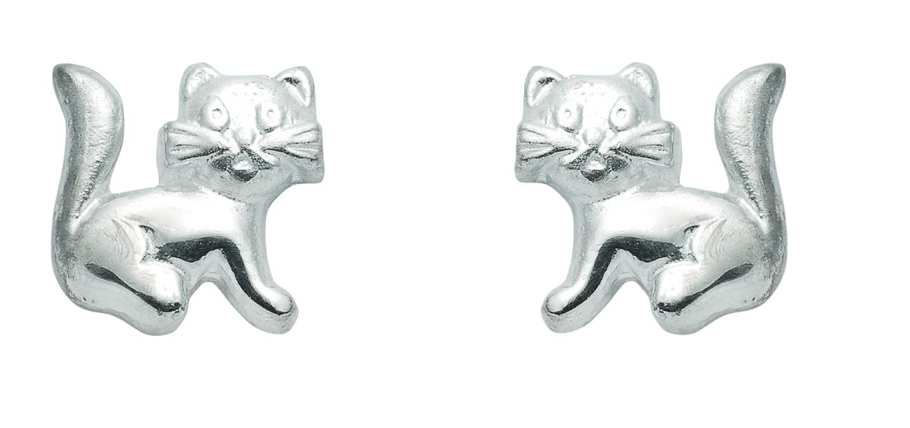 Ohrstecker 3 Paar 925/rh Katze
