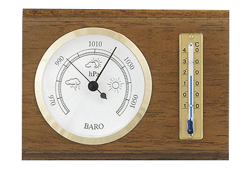 Baro- en Thermometer Rustiek Eiken