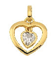 Pendant gold 333/GG heart, zirconia