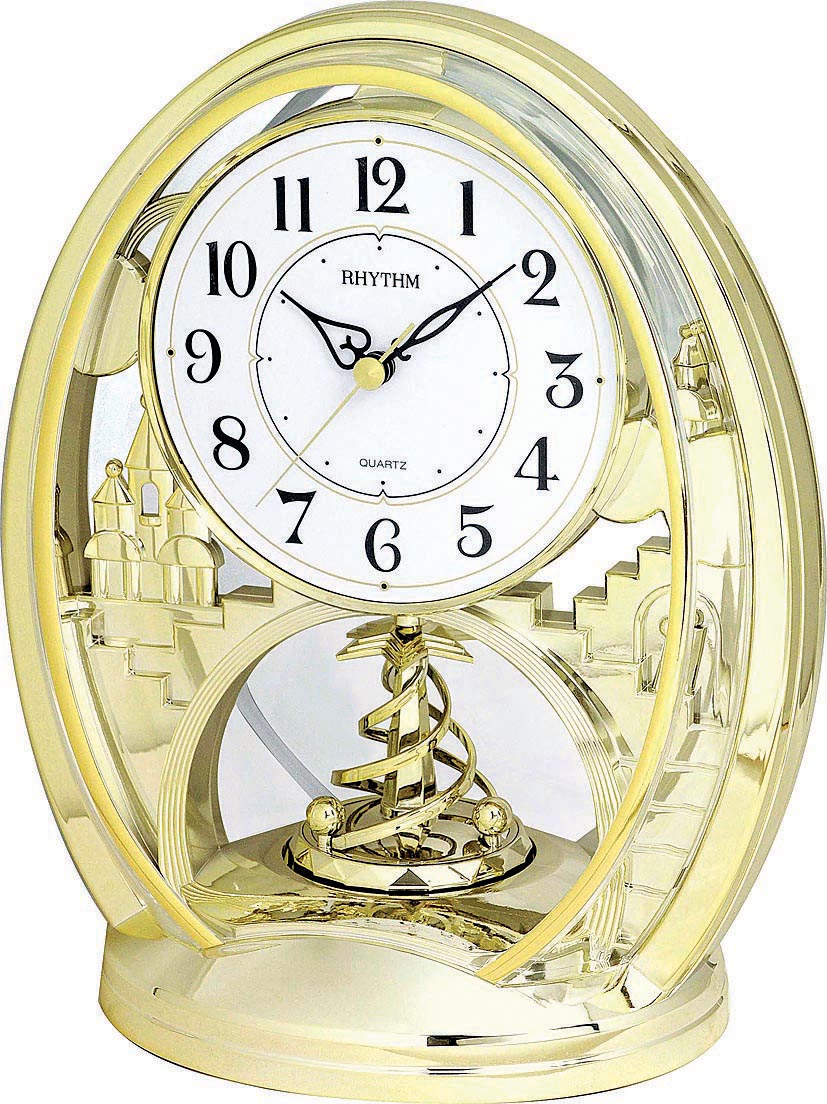 Rhythm 7768 gold carriage clock/ table clock quartz