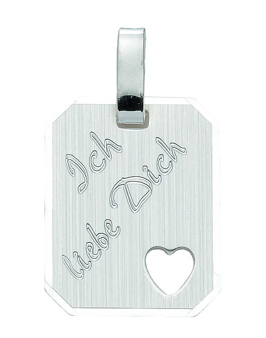 Gravurplatte 3 Stück Silber 925/rh eckig mit Schrift