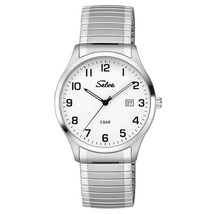 SELVA quartz wristwatch with strap White dial Ø 39mm