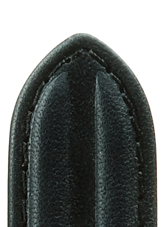Leather band Dakar saddle leather, 18mm, black with double bulge