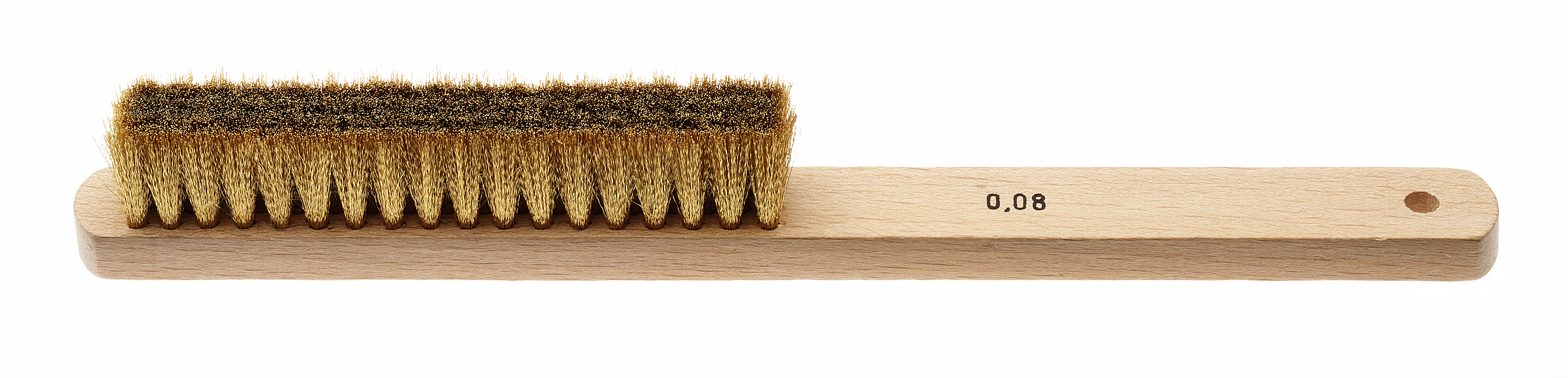 Hand brush with metal bristles, brass wire 0.08mm