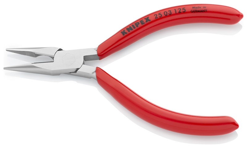 Knipex Flachrundzangemit Schneide und Hieb, Länge 125mm