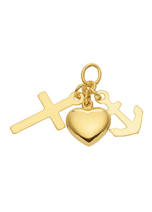 Pendant gold 333/GG faith-love-hope