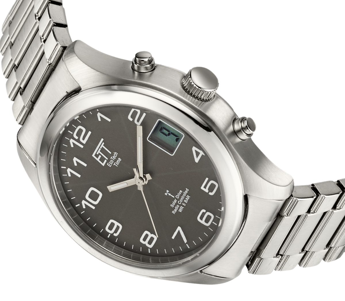 Eco Tech Time Solar Drive Funk Basic Herrenuhr mit Zugband - EGS-11332-53M