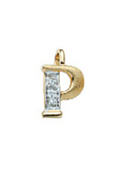 letter hanger goud 585/rh   P, diamant 0,02ct. wpi