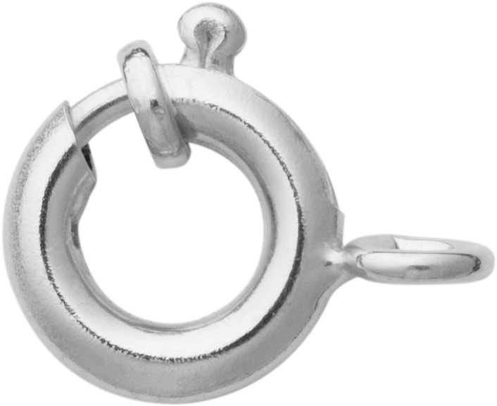 Spring ring silver 925/- Ø 7.00mm with collar