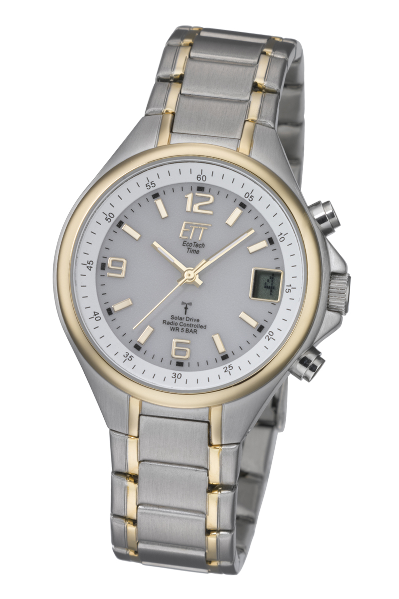 ETT Solar drive radio controled Wristwatch, Ø 39mm, silver
