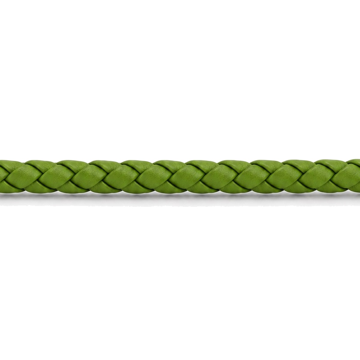 Lederband geflochten Rindleder Ø 3 mm, apfelgrün, Länge 1 m