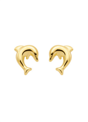 Ear studs gold 333/GG, dolphin