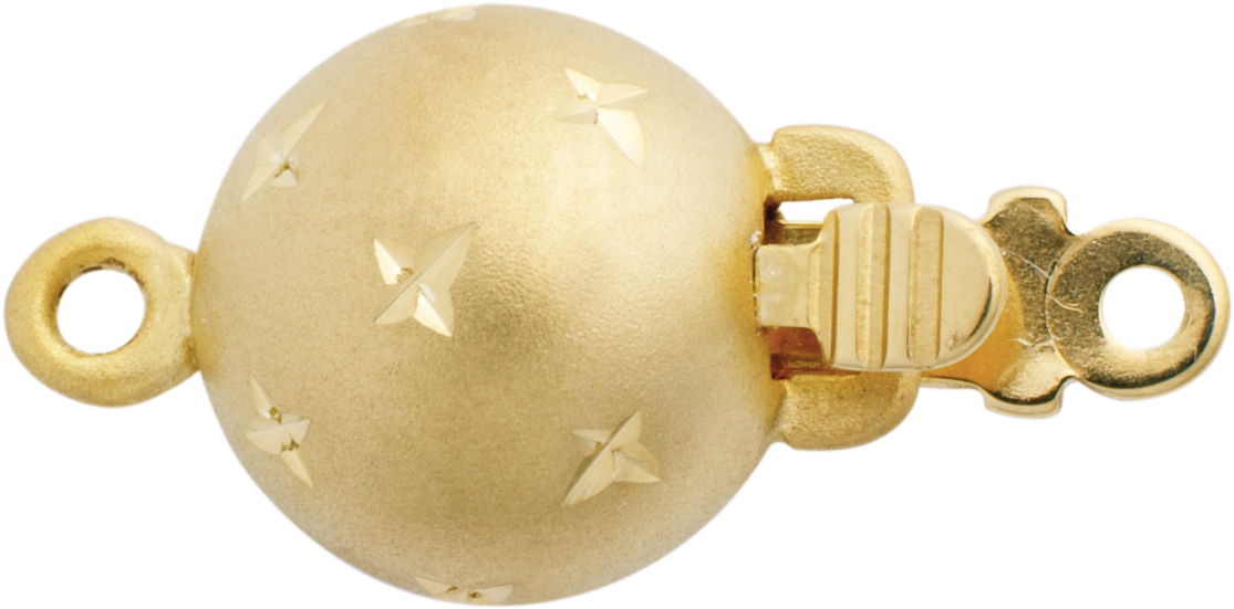 Zapięcie w kształcie kulki jednorzędowe złoto 585/-żółte złoto diamentowane, kulka Ø 8,00mm
