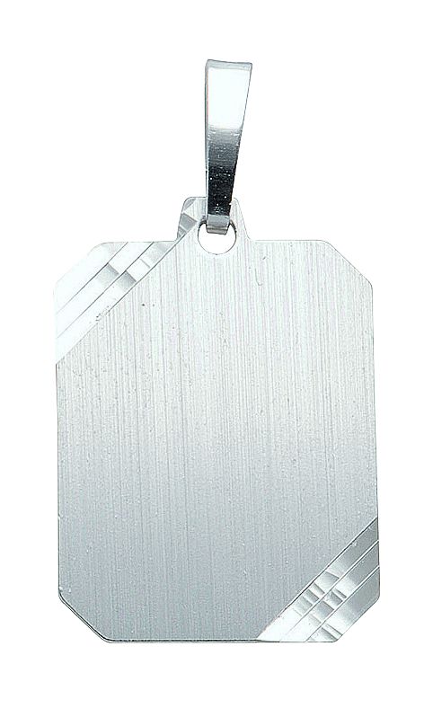 Gravurplatte 3 Stück Silber 925/rh eckig