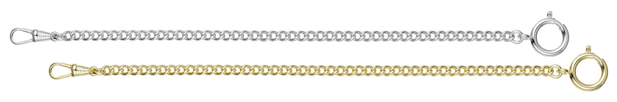 Pocket Watch Curb Chain, gold plated brass